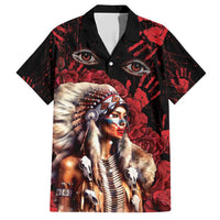 Native American MMIW Hawaiian Shirt Red Indian Women With Red Handprint