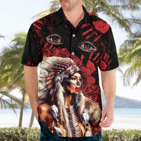 Native American MMIW Hawaiian Shirt Red Indian Women With Red Handprint