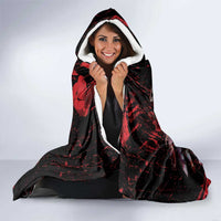 Native American MMIW Hooded Blanket Red Indian Women With Red Handprint