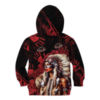 Native American MMIW Kid Hoodie Red Indian Women With Red Handprint
