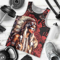 Native American MMIW Men Tank Top Red Indian Women With Red Handprint