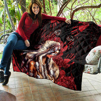 Native American MMIW Quilt Red Indian Women With Red Handprint