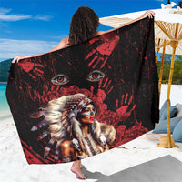Native American MMIW Sarong Red Indian Women With Red Handprint