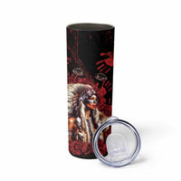 Native American MMIW Skinny Tumbler Red Indian Women With Red Handprint