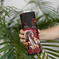Native American MMIW Skinny Tumbler Red Indian Women With Red Handprint