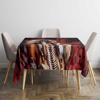 Native American MMIW Tablecloth Red Indian Women With Red Handprint