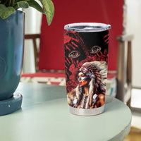Native American MMIW Tumbler Cup Red Indian Women With Red Handprint