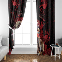 Native American MMIW Window Curtain Red Indian Women With Red Handprint