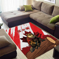 Canada Beaver Adventurer Area Rug With Maple Leaf