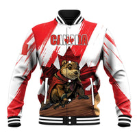 Personalised Canada Beaver Adventurer Baseball Jacket With Maple Leaf