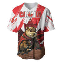 Personalised Canada Beaver Adventurer Baseball Jersey With Maple Leaf