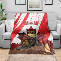 Canada Beaver Adventurer Blanket With Maple Leaf