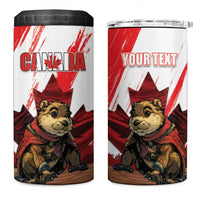 Personalised Canada Beaver Adventurer 4 in 1 Can Cooler Tumbler With Maple Leaf