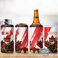 Personalised Canada Beaver Adventurer 4 in 1 Can Cooler Tumbler With Maple Leaf
