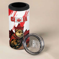 Personalised Canada Beaver Adventurer 4 in 1 Can Cooler Tumbler With Maple Leaf