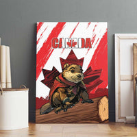 Canada Beaver Adventurer Canvas Wall Art With Maple Leaf
