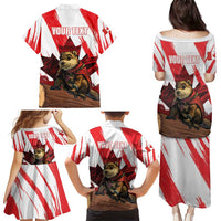 Personalised Canada Beaver Adventurer Family Matching Puletasi and Hawaiian Shirt With Maple Leaf