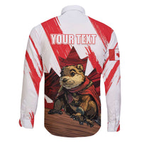 Personalised Canada Beaver Adventurer Family Matching Tank Maxi Dress and Hawaiian Shirt With Maple Leaf