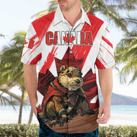 Personalised Canada Beaver Adventurer Hawaiian Shirt With Maple Leaf