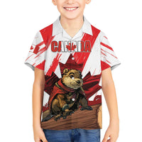 Personalised Canada Beaver Adventurer Hawaiian Shirt With Maple Leaf