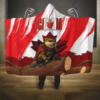 Canada Beaver Adventurer Hooded Blanket With Maple Leaf