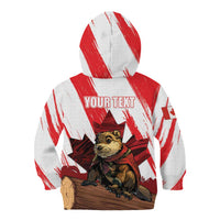 Personalised Canada Beaver Adventurer Kid Hoodie With Maple Leaf