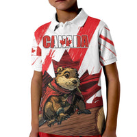 Personalised Canada Beaver Adventurer Kid Polo Shirt With Maple Leaf