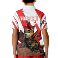 Personalised Canada Beaver Adventurer Kid Polo Shirt With Maple Leaf