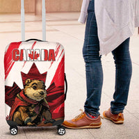 Canada Beaver Adventurer Luggage Cover With Maple Leaf