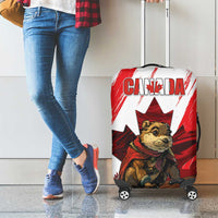 Canada Beaver Adventurer Luggage Cover With Maple Leaf