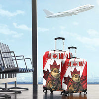 Canada Beaver Adventurer Luggage Cover With Maple Leaf