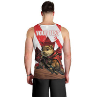 Personalised Canada Beaver Adventurer Men Tank Top With Maple Leaf