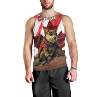 Personalised Canada Beaver Adventurer Men Tank Top With Maple Leaf
