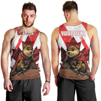 Personalised Canada Beaver Adventurer Men Tank Top With Maple Leaf