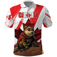 Personalised Canada Beaver Adventurer Polo Shirt With Maple Leaf