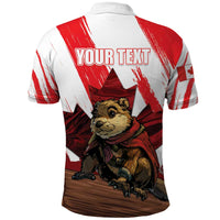 Personalised Canada Beaver Adventurer Polo Shirt With Maple Leaf