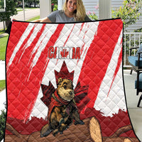 Canada Beaver Adventurer Quilt With Maple Leaf
