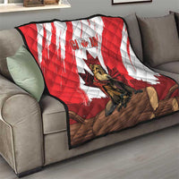 Canada Beaver Adventurer Quilt With Maple Leaf