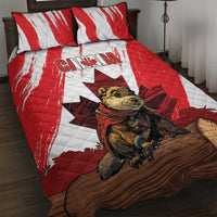 Canada Beaver Adventurer Quilt Bed Set With Maple Leaf