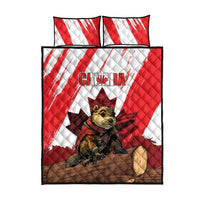 Canada Beaver Adventurer Quilt Bed Set With Maple Leaf