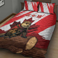 Canada Beaver Adventurer Quilt Bed Set With Maple Leaf