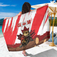 Canada Beaver Adventurer Sarong With Maple Leaf