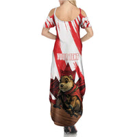 Personalised Canada Beaver Adventurer Summer Maxi Dress With Maple Leaf