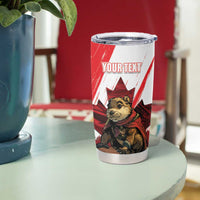 Personalised Canada Beaver Adventurer Tumbler Cup With Maple Leaf