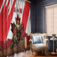 Canada Beaver Adventurer Window Curtain With Maple Leaf