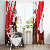 Canada Beaver Adventurer Window Curtain With Maple Leaf