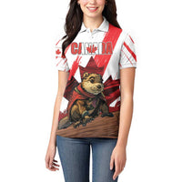 Personalised Canada Beaver Adventurer Women Polo Shirt With Maple Leaf