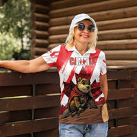 Personalised Canada Beaver Adventurer Women Polo Shirt With Maple Leaf