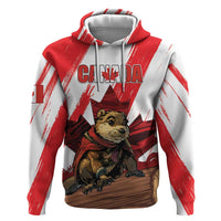 Personalised Canada Beaver Adventurer Zip Hoodie With Maple Leaf