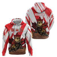 Personalised Canada Beaver Adventurer Zip Hoodie With Maple Leaf